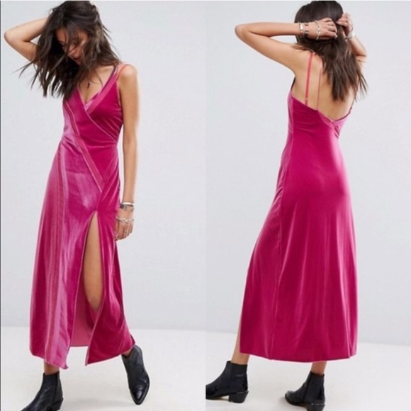 Free People Dresses & Skirts - Free People Velvet Surplice Maxi Dress